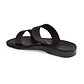 Aviv black, handmade leather slide sandals - back View