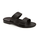 Aviv - Leather Double Strap Sandal | Black