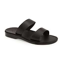 Aviv - Leather Wide Strap Sandal | Black