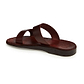 Aviv brown, handmade leather slide sandals - back View
