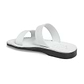 Aviv White, handmade leather slide sandals - back View