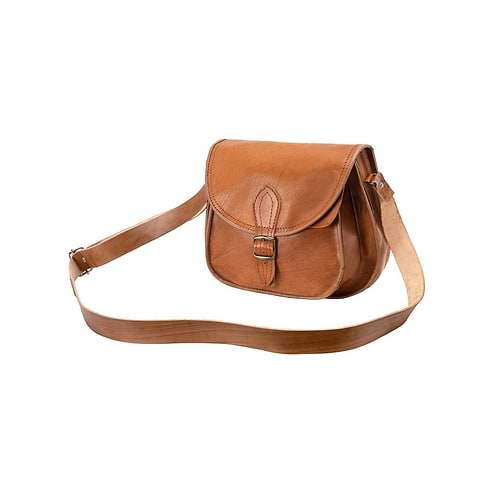 Cross Body Purse Black, handmade leather bag - Front View