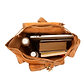 Side Pocket Backpack brown, handmade leather bag - inside View