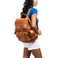 Side Pocket Backpack brown, handmade leather bag - model View