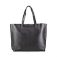 Leather Tote Handbag Black, handmade leather bag - Front View