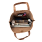 Leather Tote Handbag Brown, handmade leather bag - Inside View