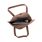 Leather Round Tote Handbag Brown, handmade leather bag - Inside View
