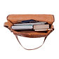 Embossed Leather Laptop Handbag brown, handmade leather bag - inside View