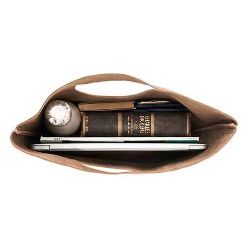Leather Handbag in brown - inside view