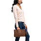 Leather Makeup Bag in brown - model view
