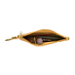 Leather Makeup Bag in yellow suede - inside view