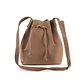 handmade Leather Bucket Bag brown - front view