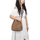 handmade Leather Bucket Bag brown - model view
