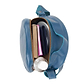 Round Leather Bag in blue - inside View