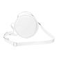 Round Leather Bag in white - front View