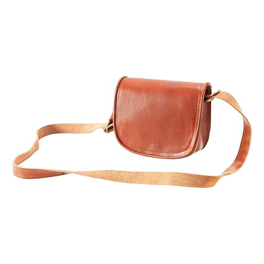 Small Cross Body Bag brown, handmade leather bag - Front View