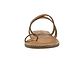 Sunset Blvd Swarovski tan, handmade leather sandals slide  - front View