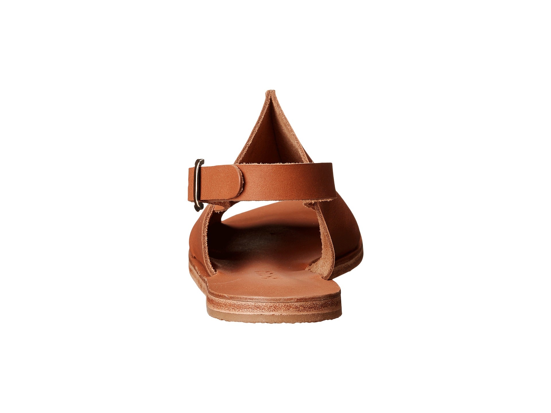 Montana Blvd tan, handmade leather with back strap buckle sandals - back View
