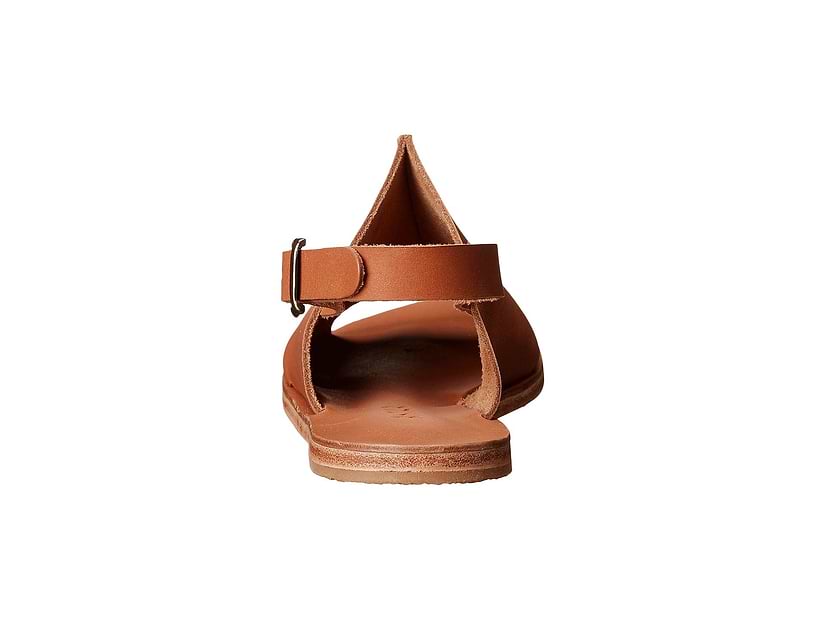 Montana Blvd tan, handmade leather with back strap buckle sandals - back View