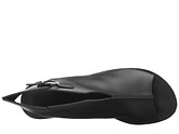 Rodeo Blvd black, handmade leather sandals boot with side buckle  - top View