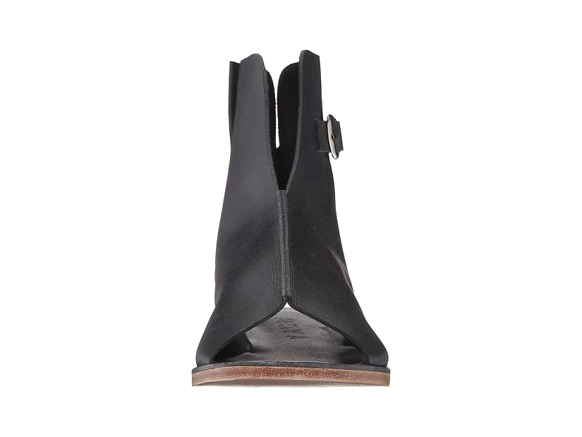 Rodeo Blvd black, handmade leather sandals boot with side buckle  - front View
