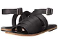 Santa Monica Blvd black, handmade leather sandals with anklet strap and buckle  - Side View