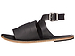 Santa Monica Blvd black, handmade leather sandals with anklet strap and buckle  - Side View