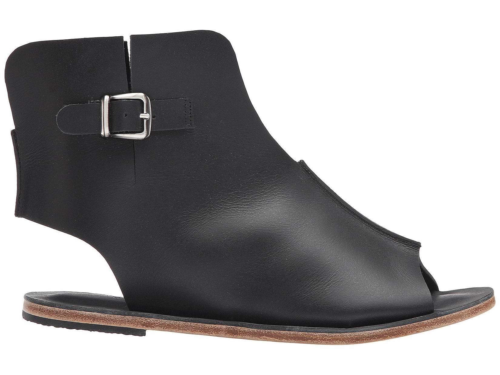 Santa Monica Blvd - Cross Anklet Buckle Sandals | Black