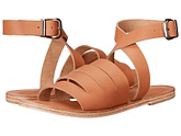 Santa Monica Blvd tan, handmade leather sandals with anklet strap and buckle  - Side View