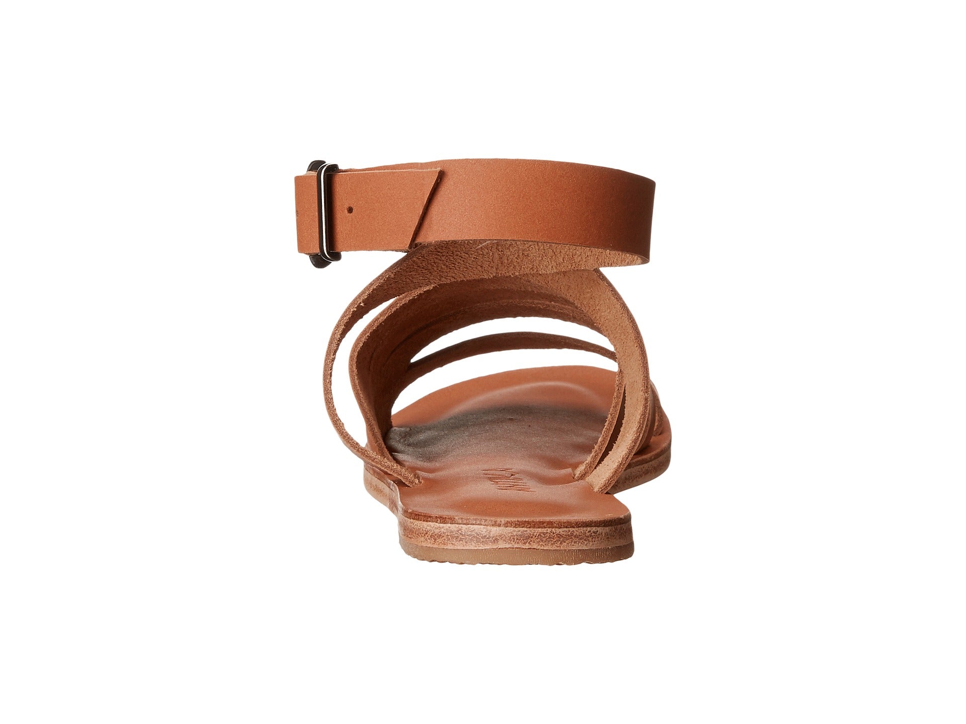 Santa Monica Blvd tan, handmade leather sandals with anklet strap and buckle  - back View