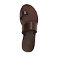 Abra brown, handmade leather slide sandals with toe loop - Side View