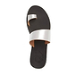 Abra silver, handmade leather slide sandals with toe loop - Side View