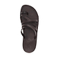 Ariel black, handmade leather slide sandals with toe loop - Side View