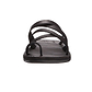 Ariel black, handmade leather slide sandals with toe loop - toe loop View