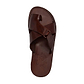 Asher Brown, handmade leather slide sandals with toe loop - side View