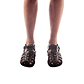 Model wearing Barak brown, handmade leather sandals fisherman sandal silhouette