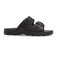 Barnabas Black, handmade leather slide sandals - Side View