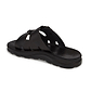 Barnabas Black, handmade leather slide sandals - back View