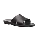 Bashan - Leather Wide Strap Slide Sandal | Black