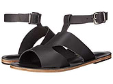 San Vincente Blvd black, handmade leather sandals with anklet strap and buckle  - Side View