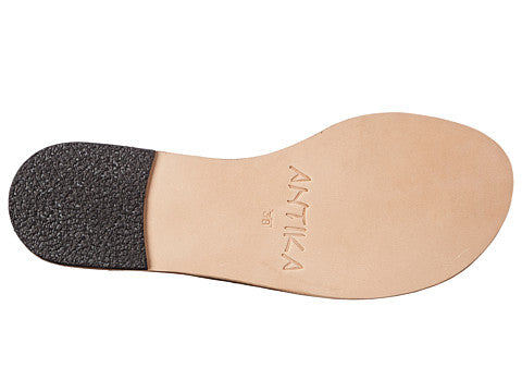 San Vincente Blvd black, handmade leather sandals with anklet strap and buckle  - sole View
