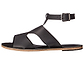 San Vincente Blvd black, handmade leather sandals with anklet strap and buckle  - Side View