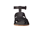 San Vincente Blvd black, handmade leather sandals with anklet strap and buckle  - front View