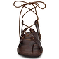 Deborah brown, handmade leather sandals with back strap and toe loop- Side View