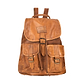 Front Pocket Backpack brown, handmade leather bag - Front View