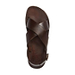 Elan Buckle brown, handmade leather sandals with back strap  - Side View