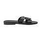 Emily Black, handmade leather slide sandals - left View