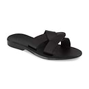 Emily - Leather Crossover Strap Sandal | Black