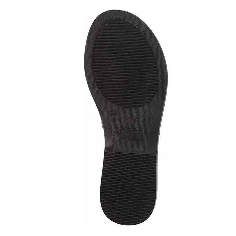 Emily Black, handmade leather slide sandals - sole View