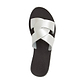 Emily silver, handmade leather slide sandals - Side View